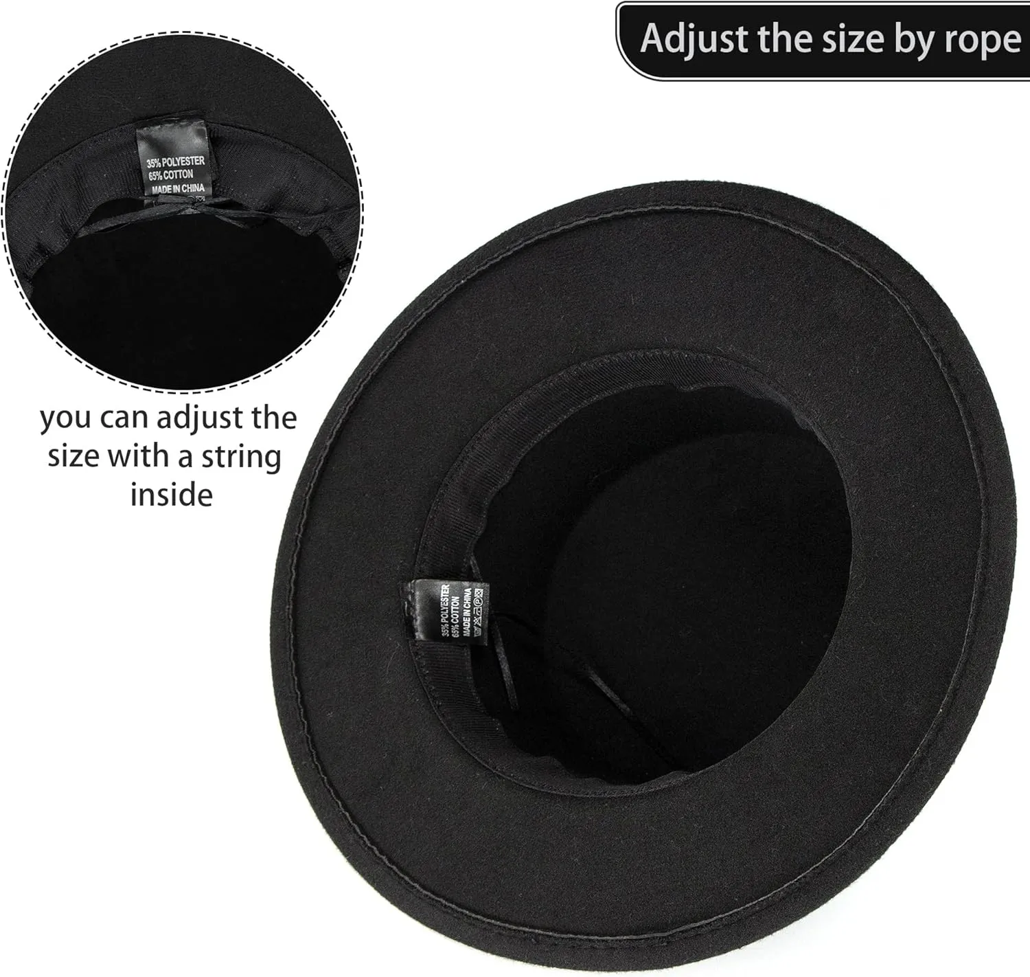 Classic Flat Top Fedora for Women - Mens Bowknot Porkpie Felt Boater Hat (Size: S-M)