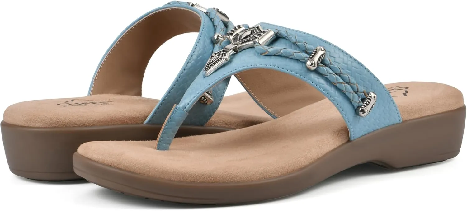 CLIFFS BY WHITE MOUNTAIN Women's Bailee Cushioned Flip Flop Sandal