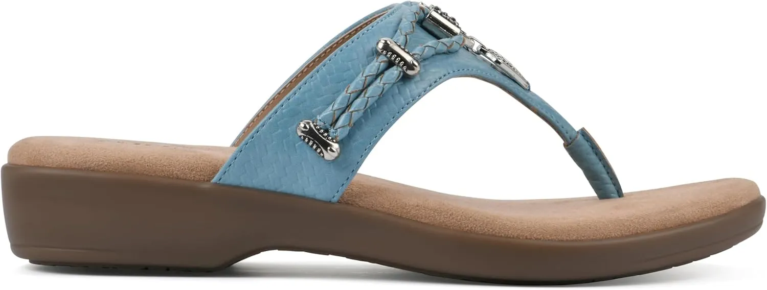 CLIFFS BY WHITE MOUNTAIN Women's Bailee Cushioned Flip Flop Sandal