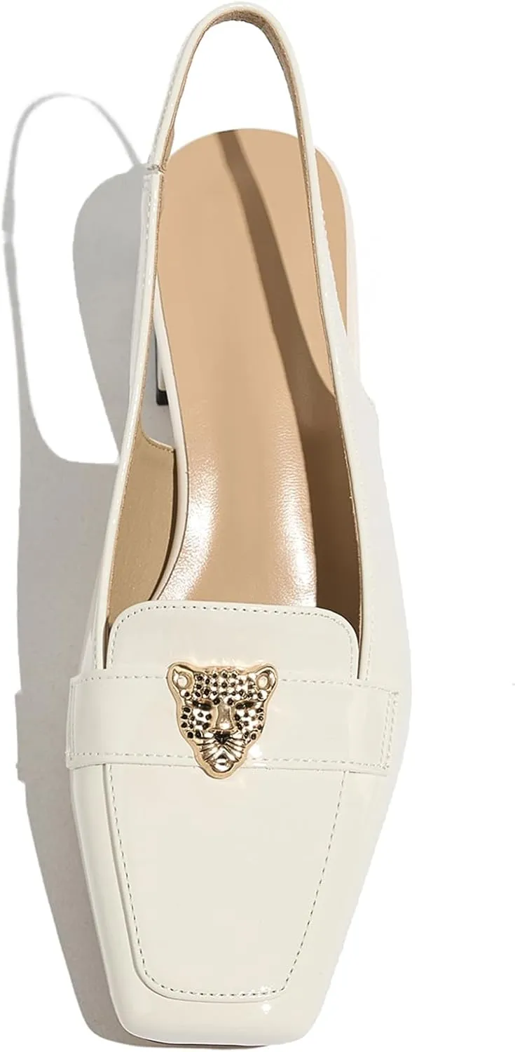Closed Toe Heels Ankle Strap Dress Loafer Shoes for Women