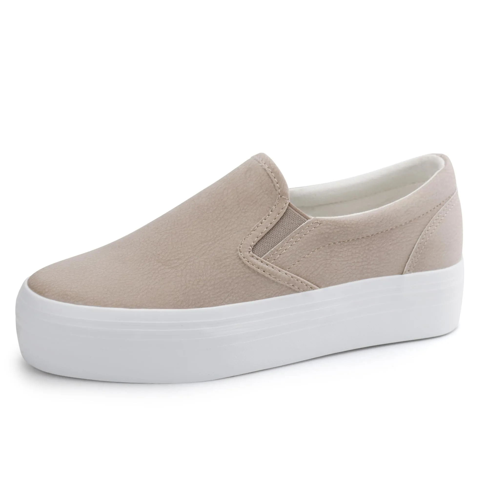 Cloud-based Beige JABASIC Loafer Shoes On Loafers Comfortable 6 Slip Platform Best bargain Casual