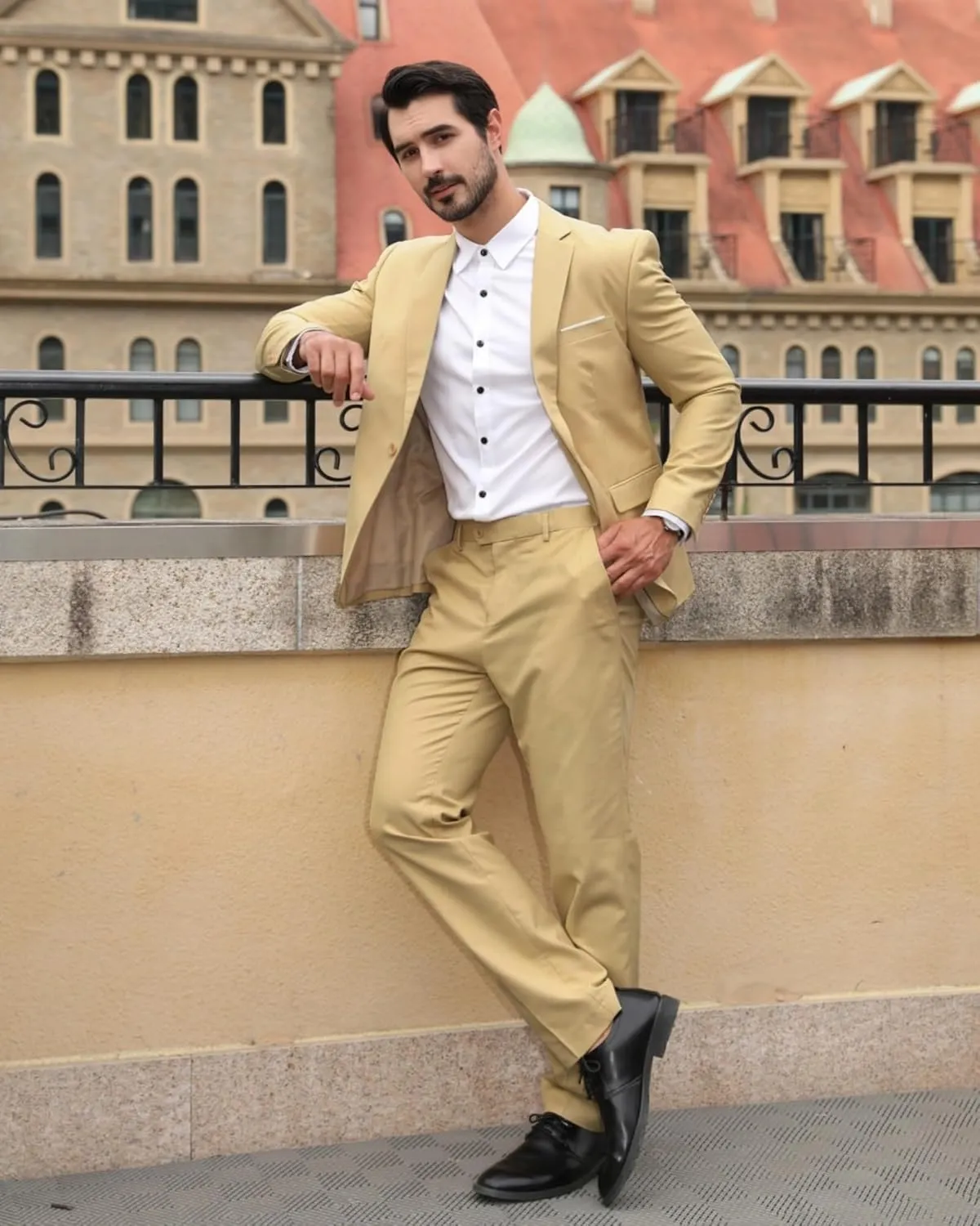 Cloudstyle Men's 2-Piece Suits Slim Fit 1 Button Dress Suit Jacket Blazer & Pants Set