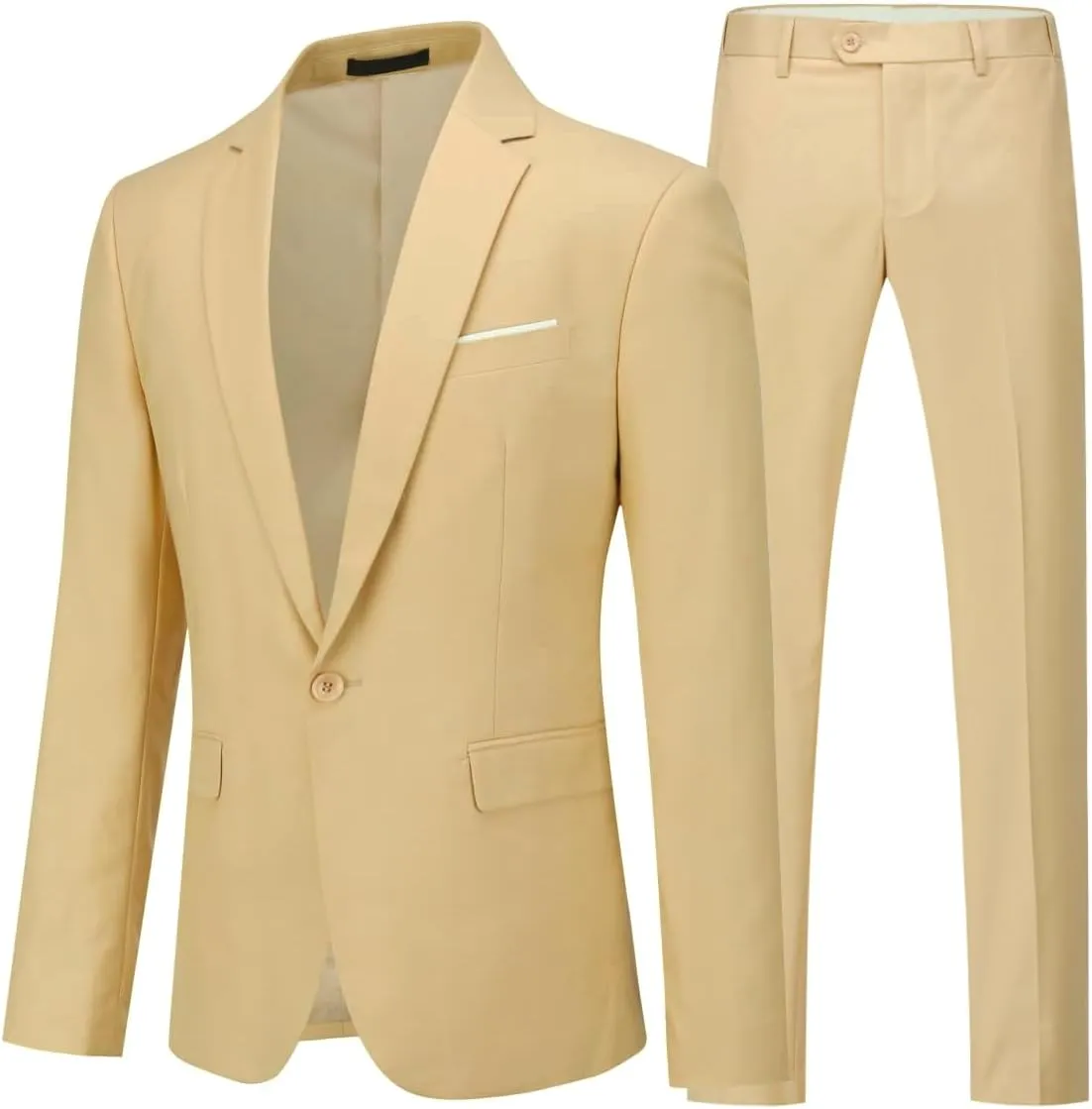 Cloudstyle Men's 2-Piece Suits Slim Fit 1 Button Dress Suit Jacket Blazer & Pants Set