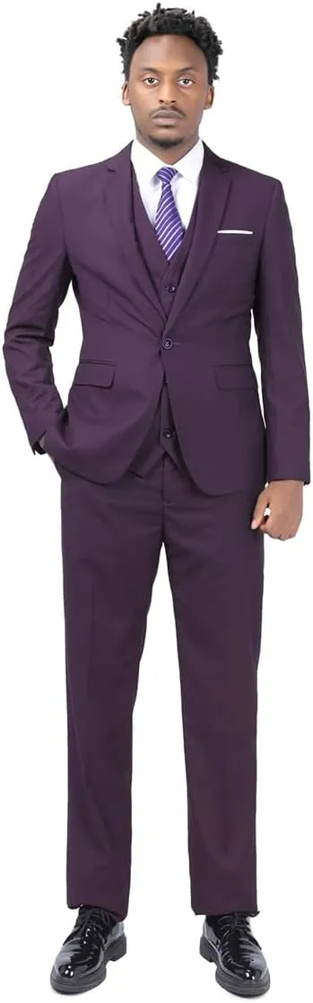 Cloudstyle Men's 2-Piece Suits Slim Fit 1 Button Dress Suit Jacket Blazer & Pants Set