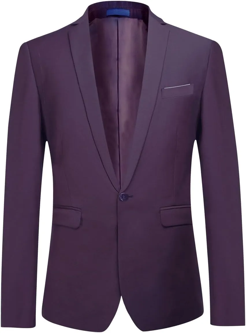 Cloudstyle Men's 2-Piece Suits Slim Fit 1 Button Dress Suit Jacket Blazer & Pants Set
