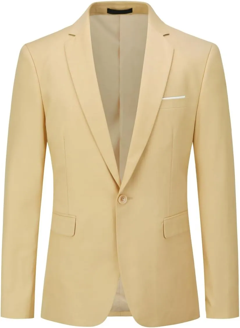 Cloudstyle Men's 2-Piece Suits Slim Fit 1 Button Dress Suit Jacket Blazer & Pants Set
