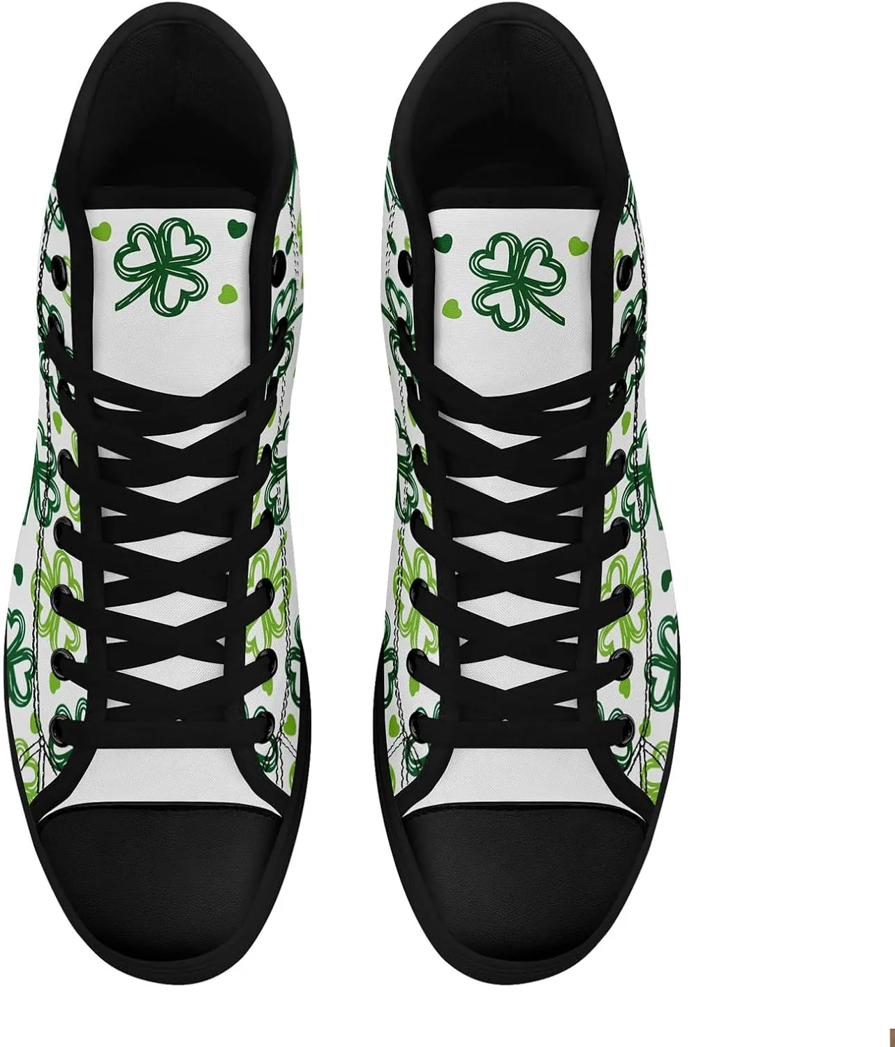 Clover Pattern High-Top Canvas Shoes for Men Women Light Weight Breathable Stylish Comfortale Festival Gift Sneaker