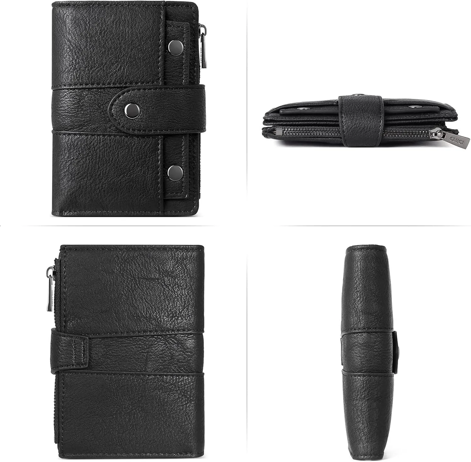 CLUCI Small Wallet for Women Leather Slim Womens Wallet Bifold Multi Card Holder Organizer Designer with Removable ID Window