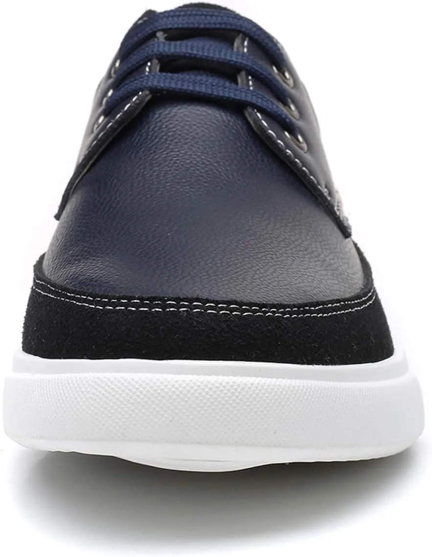 CMM Men Lace-up Flat Sneakers, Casual Shoes Fashion Leather Oxfords, Breathable Walking Shoes Work Outdoor