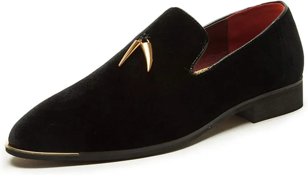 CMM Men's Metallic Penny Slippers Flats Velvet Loafers Slip-On Dress Plus Size Shoes Size 6-13