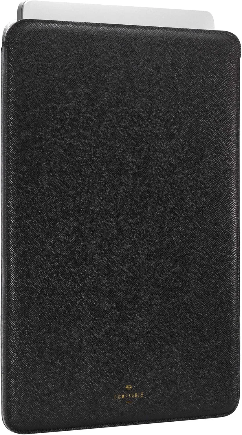 Comfyable Laptop Sleeve 13 Inch Precisely Compatible with MacBook Air M4 2025-2018 & MacBook Pro M2 2022 M1 2020-2016, Faux Leather Cover Case, Black