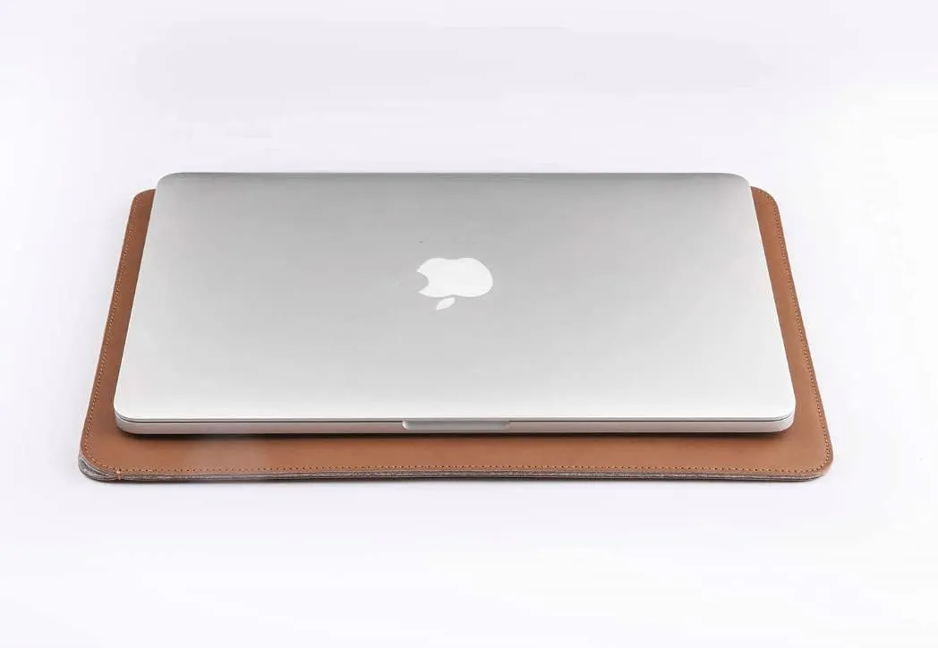 Comfyable Laptop Sleeve 13 Inch Precisely Compatible with MacBook Air M4 2025-2018 & MacBook Pro M2 2022 M1 2020-2016, Faux Leather Cover Case, Brown