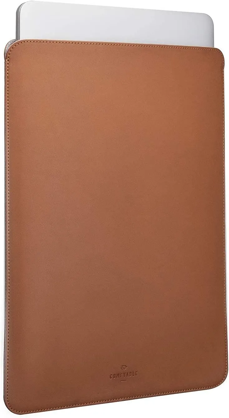 Comfyable Laptop Sleeve 13 Inch Precisely Compatible with MacBook Air M4 2025-2018 & MacBook Pro M2 2022 M1 2020-2016, Faux Leather Cover Case, Brown