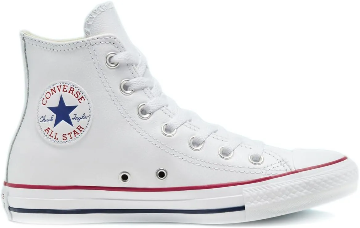 Converse Men's CTAS Leather Hi Top, White, Size 8