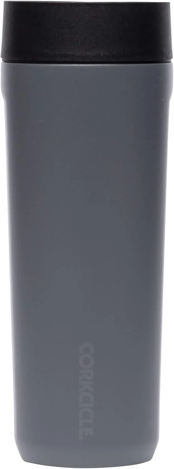 Corkcicle Commuter Cup Travel Mug with 360° Sip Lid, Flint, 17 oz – Insulated Coffee Mug with Lid Keeps Beverages Cold 18 Hours, Hot 5 Hours – Cupholder Friendly & Spill-Proof Slim Tumbler