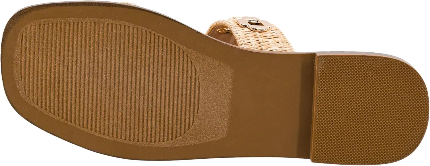Corkys Footwear Low Tide Double Strap Sandal - Featuring Two Metal-Accented Straps, A Cushioned Insole, Studded Outsole, Easy and Convenient Slip-On design