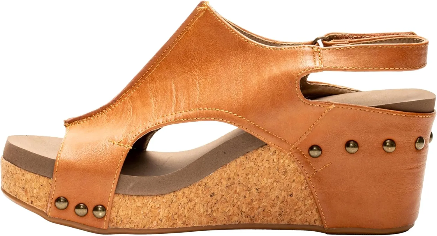 Corkys Footwear Womens Carley Wedges, Featuring Corkys EVA Foam Cushioned Insoles, A 2.5 Inch Heel, Lightweight For All Day Wear, And Hook And Loop Closure