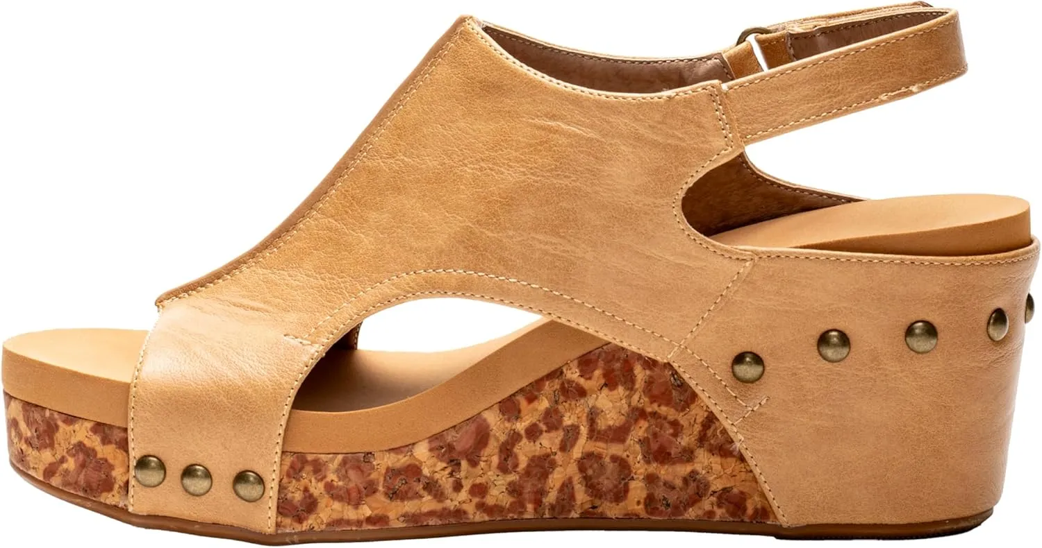 Corkys Footwear Womens Carley Wedges, Featuring Corkys EVA Foam Cushioned Insoles, A 2.5 Inch Heel, Lightweight For All Day Wear, And Hook And Loop Closure