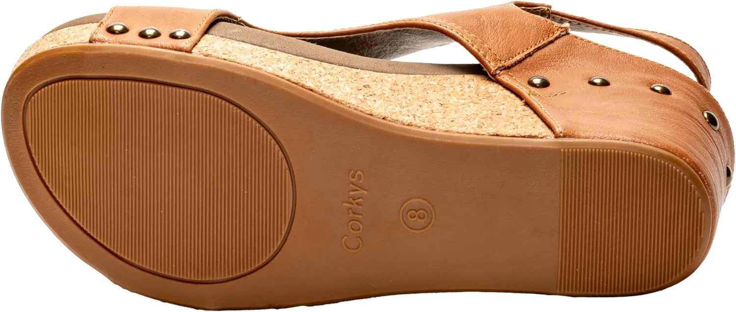 Corkys Footwear Womens Carley Wedges, Featuring Corkys EVA Foam Cushioned Insoles, A 2.5 Inch Heel, Lightweight For All Day Wear, And Hook And Loop Closure