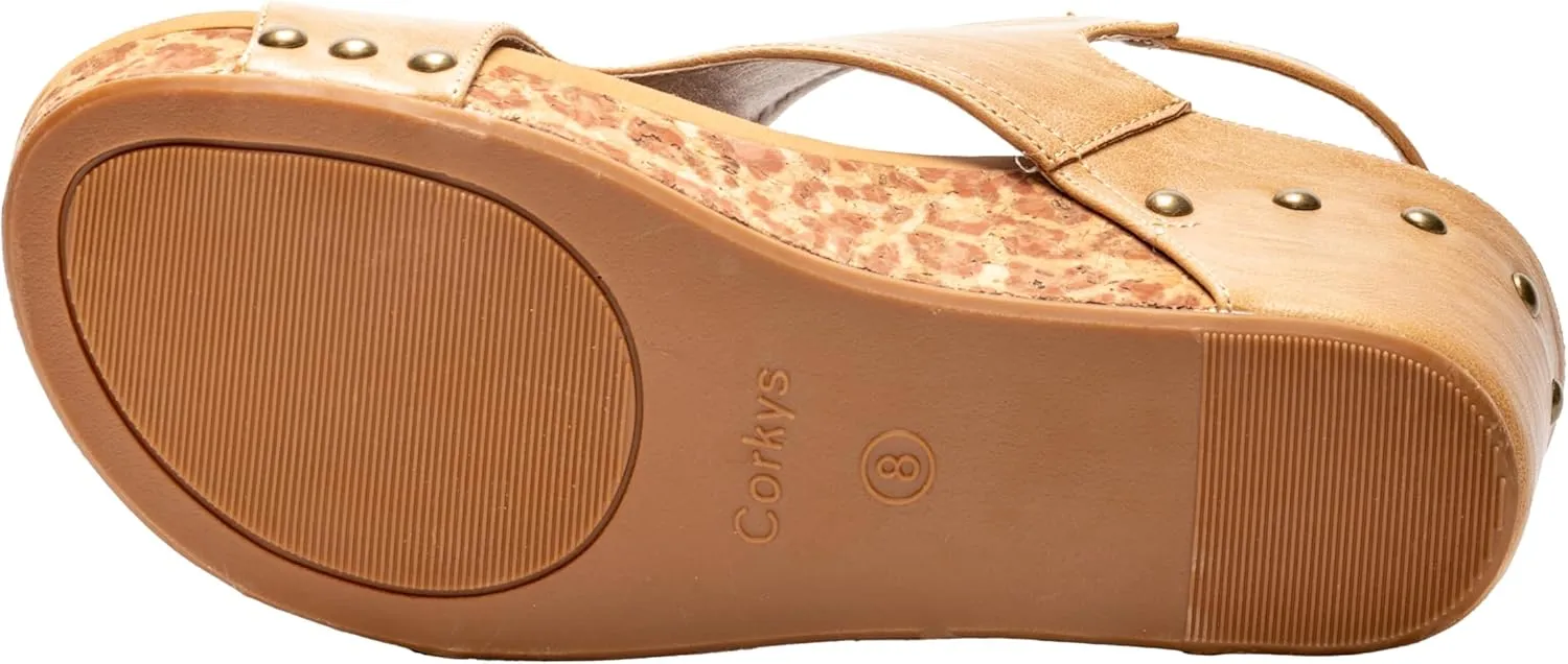 Corkys Footwear Womens Carley Wedges, Featuring Corkys EVA Foam Cushioned Insoles, A 2.5 Inch Heel, Lightweight For All Day Wear, And Hook And Loop Closure