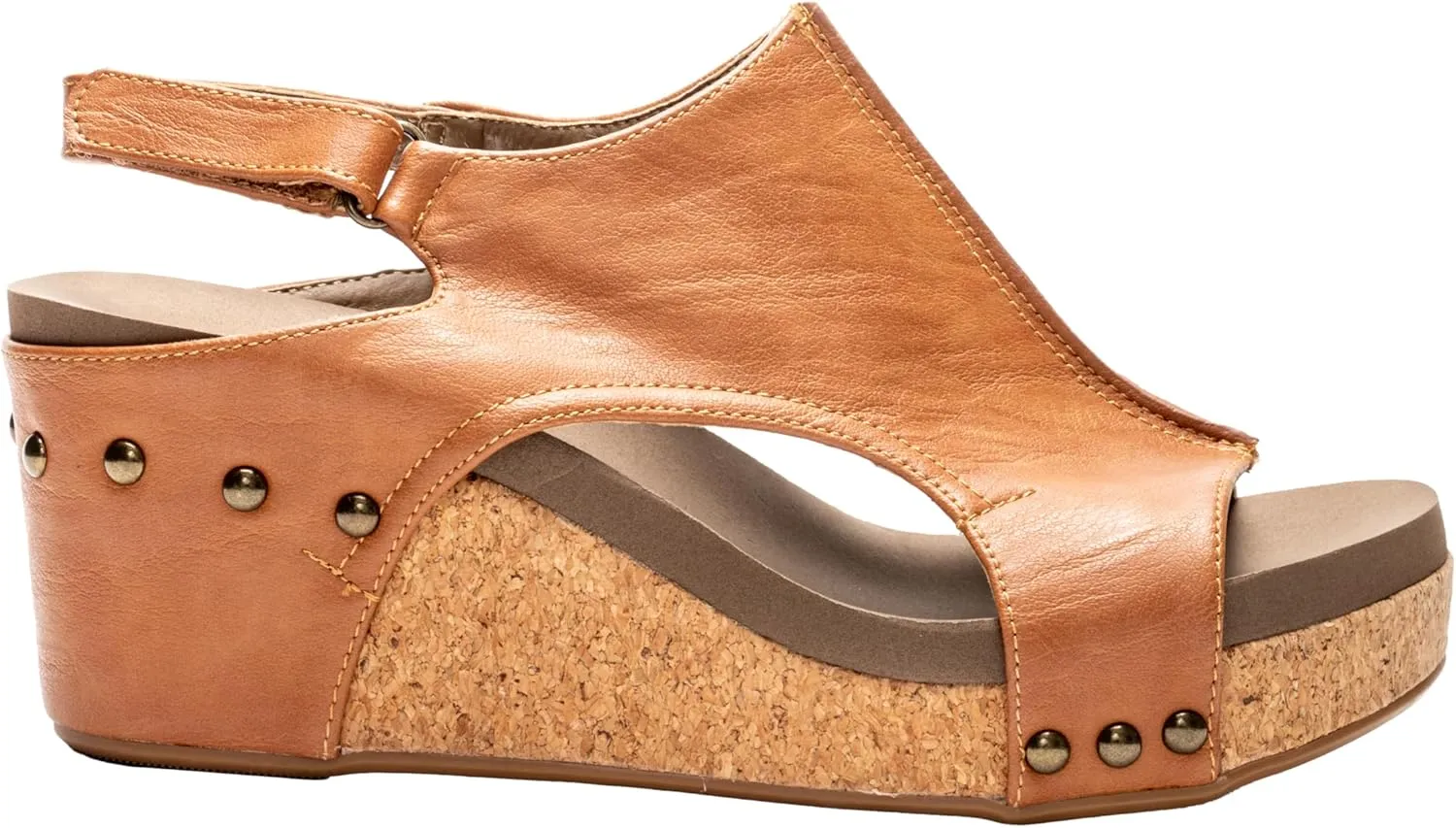 Corkys Footwear Womens Carley Wedges, Featuring Corkys EVA Foam Cushioned Insoles, A 2.5 Inch Heel, Lightweight For All Day Wear, And Hook And Loop Closure