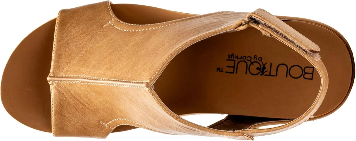 Corkys Footwear Womens Carley Wedges, Featuring Corkys EVA Foam Cushioned Insoles, A 2.5 Inch Heel, Lightweight For All Day Wear, And Hook And Loop Closure