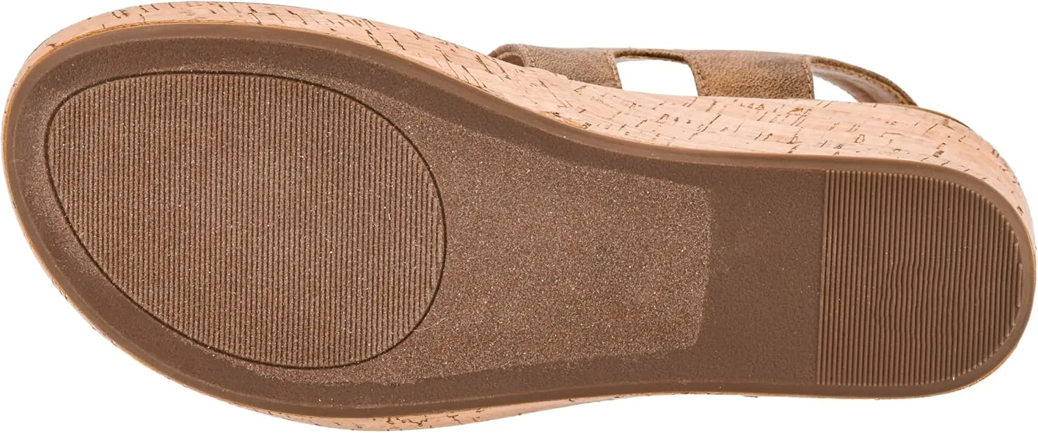 Corkys Footwear Women's Five Oclock Somewhere 2.5-Inch Wedge - Timeless Toe Strap, Hook And Loop Strap Ankle Closure, And Cushioned EVA Insoles For All-Day Comfort