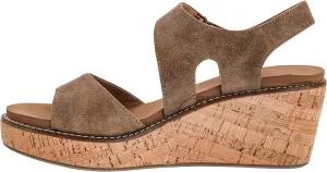 Corkys Footwear Women's Five Oclock Somewhere 2.5-Inch Wedge - Timeless Toe Strap, Hook And Loop Strap Ankle Closure, And Cushioned EVA Insoles For All-Day Comfort