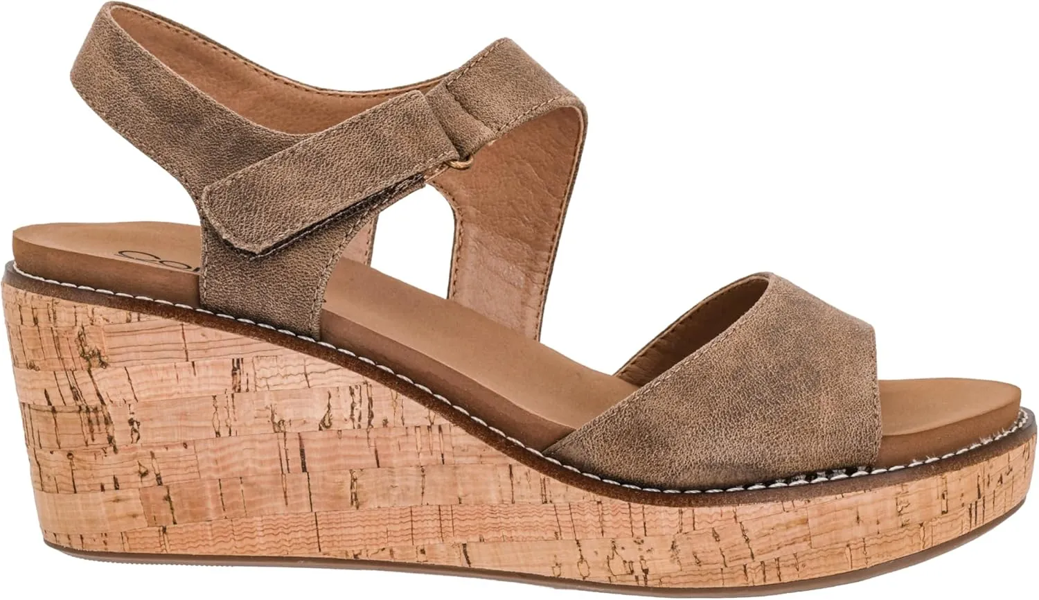 Corkys Footwear Women's Five Oclock Somewhere 2.5-Inch Wedge - Timeless Toe Strap, Hook And Loop Strap Ankle Closure, And Cushioned EVA Insoles For All-Day Comfort