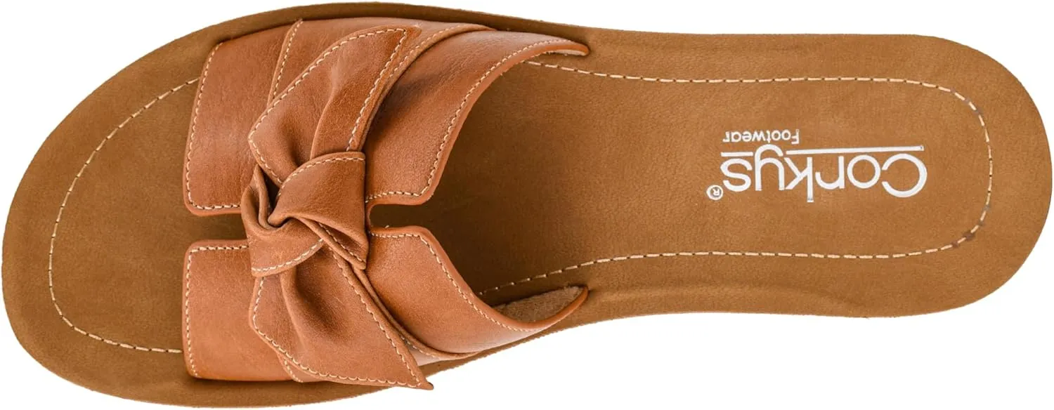 Corkys Footwear Women's Rock The Bowt Sandal - Comfortable And Cushioned Insoles, Wide Strap with Bow, Open Toe Design, Easy And Convenient Slip-On Design