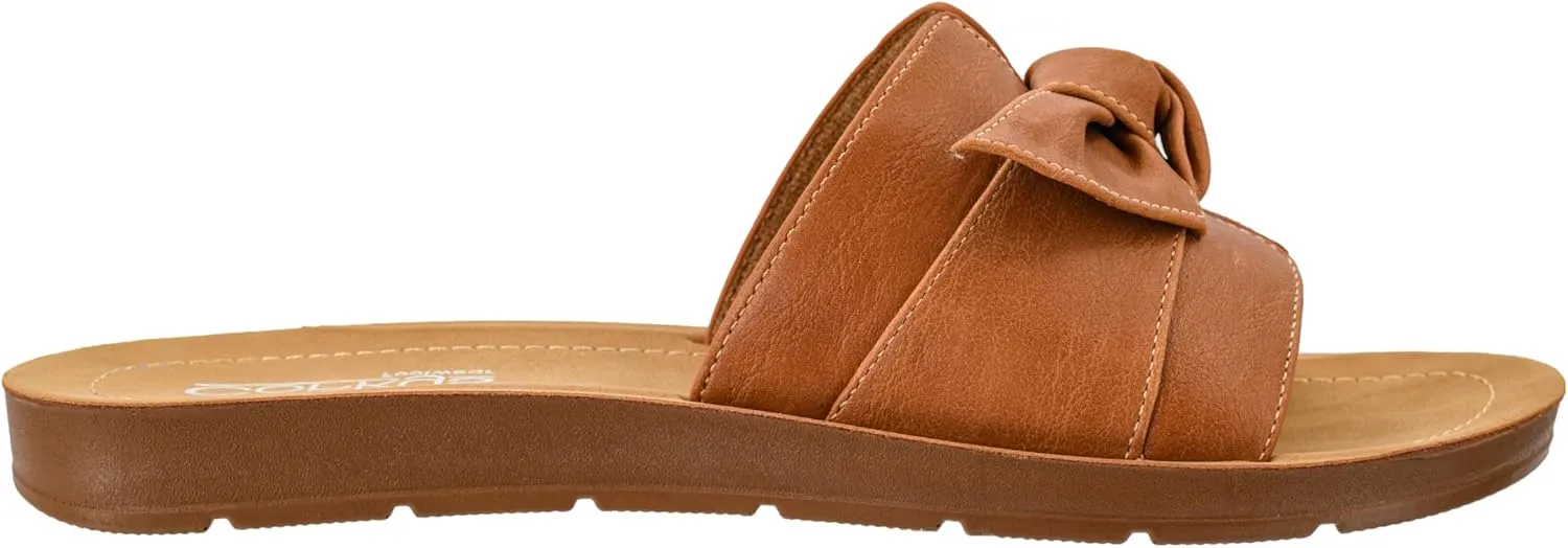 Corkys Footwear Women's Rock The Bowt Sandal - Comfortable And Cushioned Insoles, Wide Strap with Bow, Open Toe Design, Easy And Convenient Slip-On Design