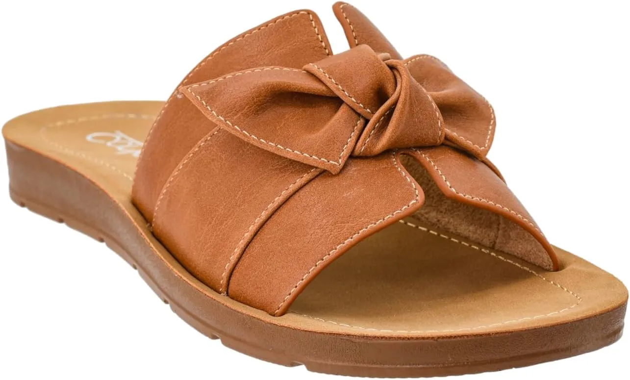 Corkys Footwear Women's Rock The Bowt Sandal - Comfortable And Cushioned Insoles, Wide Strap with Bow, Open Toe Design, Easy And Convenient Slip-On Design
