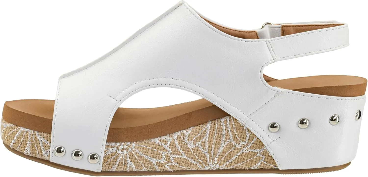 Corkys Footwear Women's Volta II Wedge Sandal - 2 Inch Cushioned Wedge, Hook & Loop Closure for Comfort & Style, Perfect for Casual & Dressy Outfits, All Day Wear