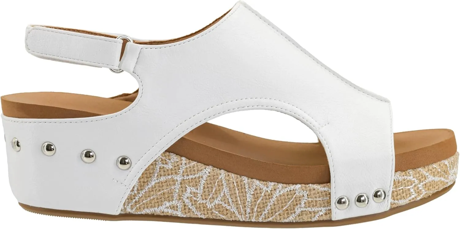 Corkys Footwear Women's Volta II Wedge Sandal - 2 Inch Cushioned Wedge, Hook & Loop Closure for Comfort & Style, Perfect for Casual & Dressy Outfits, All Day Wear