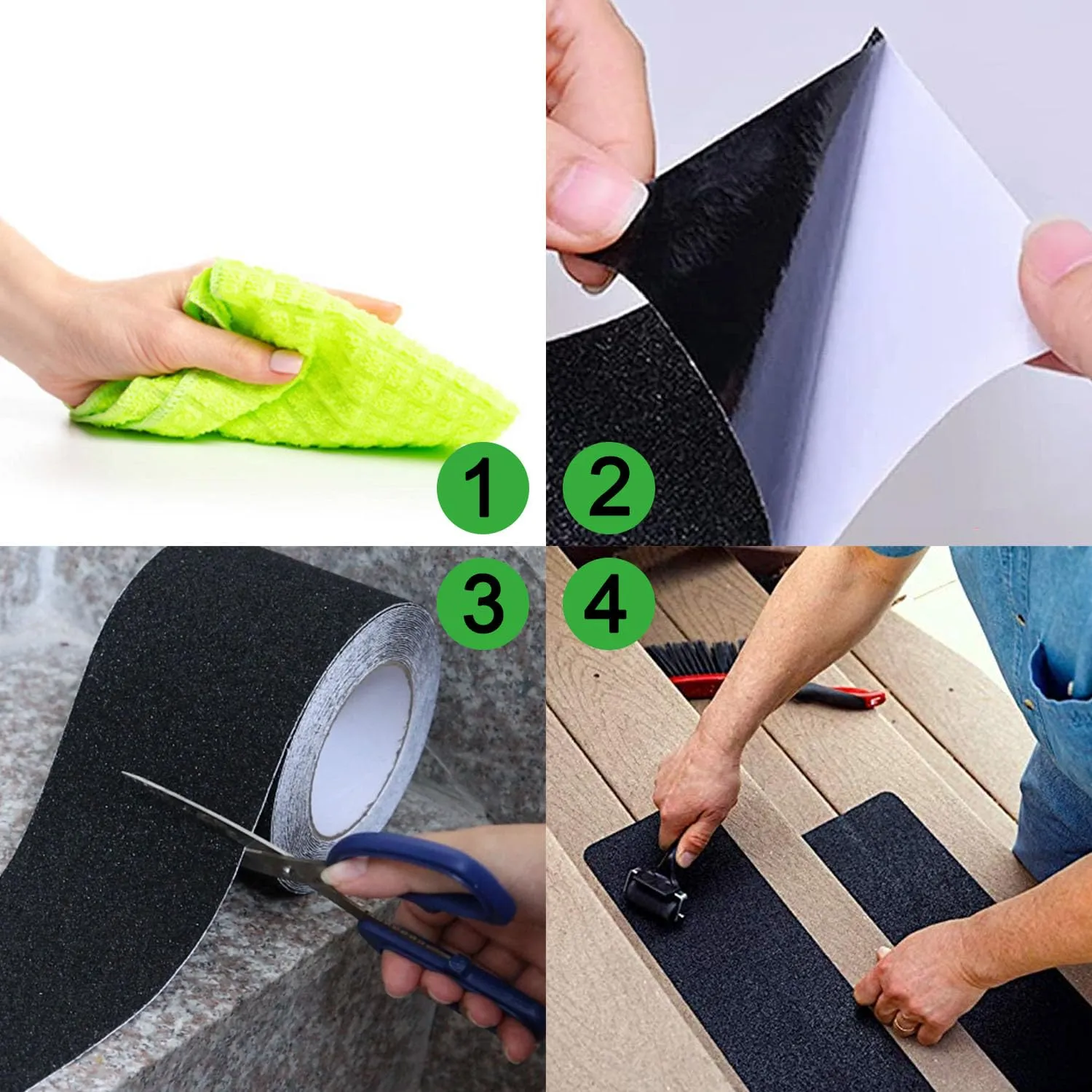 COSIMIXO 8" x 35Ft Heavy Duty Anti Slip Tape,Best 80grit Friction,Grip,Abrasive for Stairs Outdoor/Indoor,Skateboard Grip Tape Safety Non Skid Tread Staircases Anti-Slip Traction Tape Black