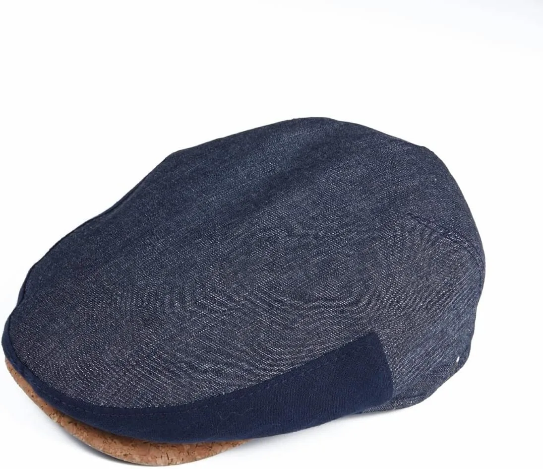 Cotton Linen Made in Ukraine Summer Driving Cap Flat Cap with Cork Peak