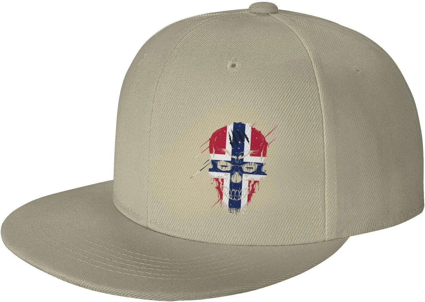 Creative Norway Patriot Skull National Flag Snapback Hats for Men Women Baseball Cap Flat Bill Brim Hat