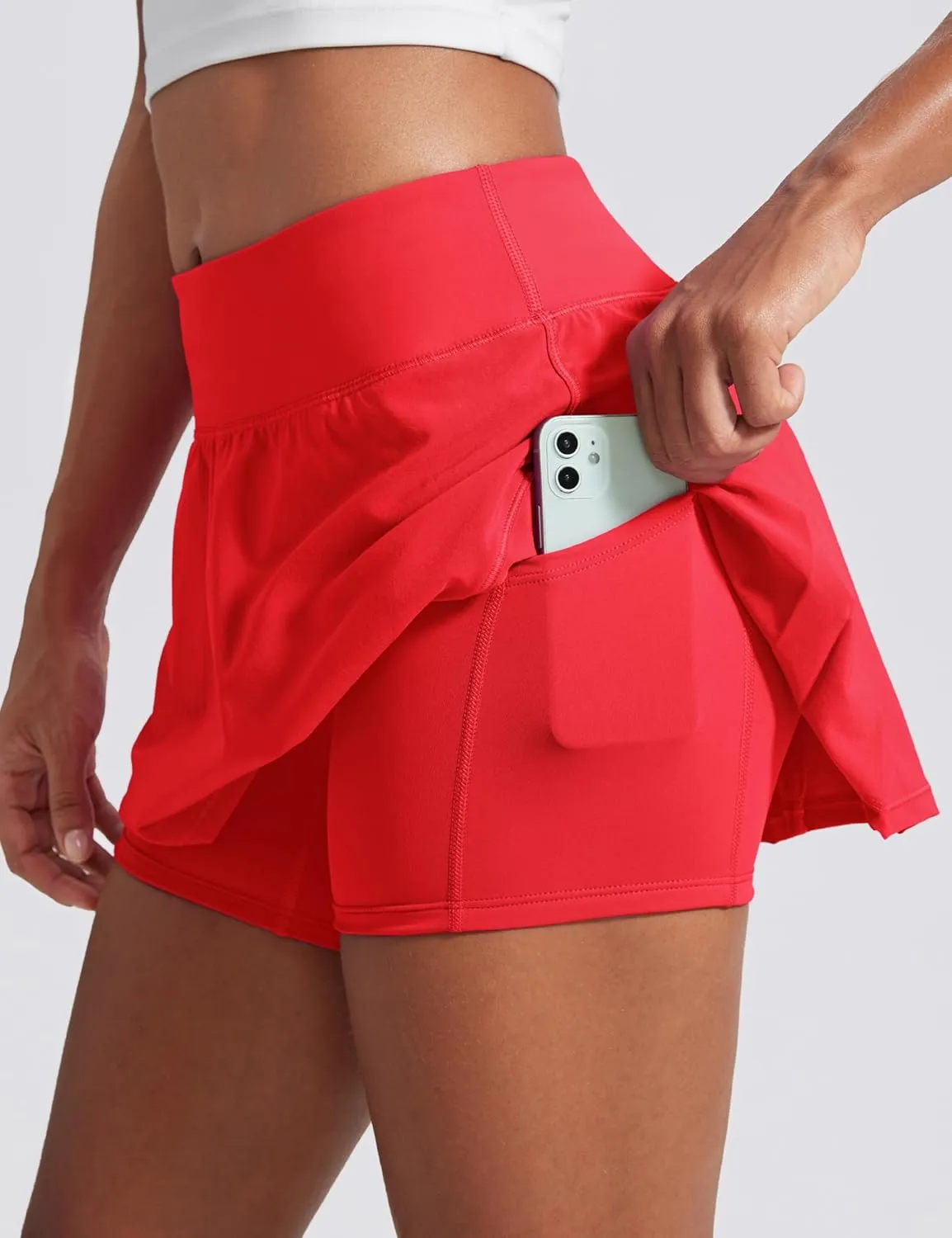 CRZ YOGA Women's Quick Dry Pleated Tennis Skirts Mid Waisted Cute Athletic Workout Running Sports Golf Skorts Volleyball