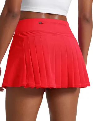 CRZ YOGA Women's Quick Dry Pleated Tennis Skirts Mid Waisted Cute Athletic Workout Running Sports Golf Skorts Volleyball