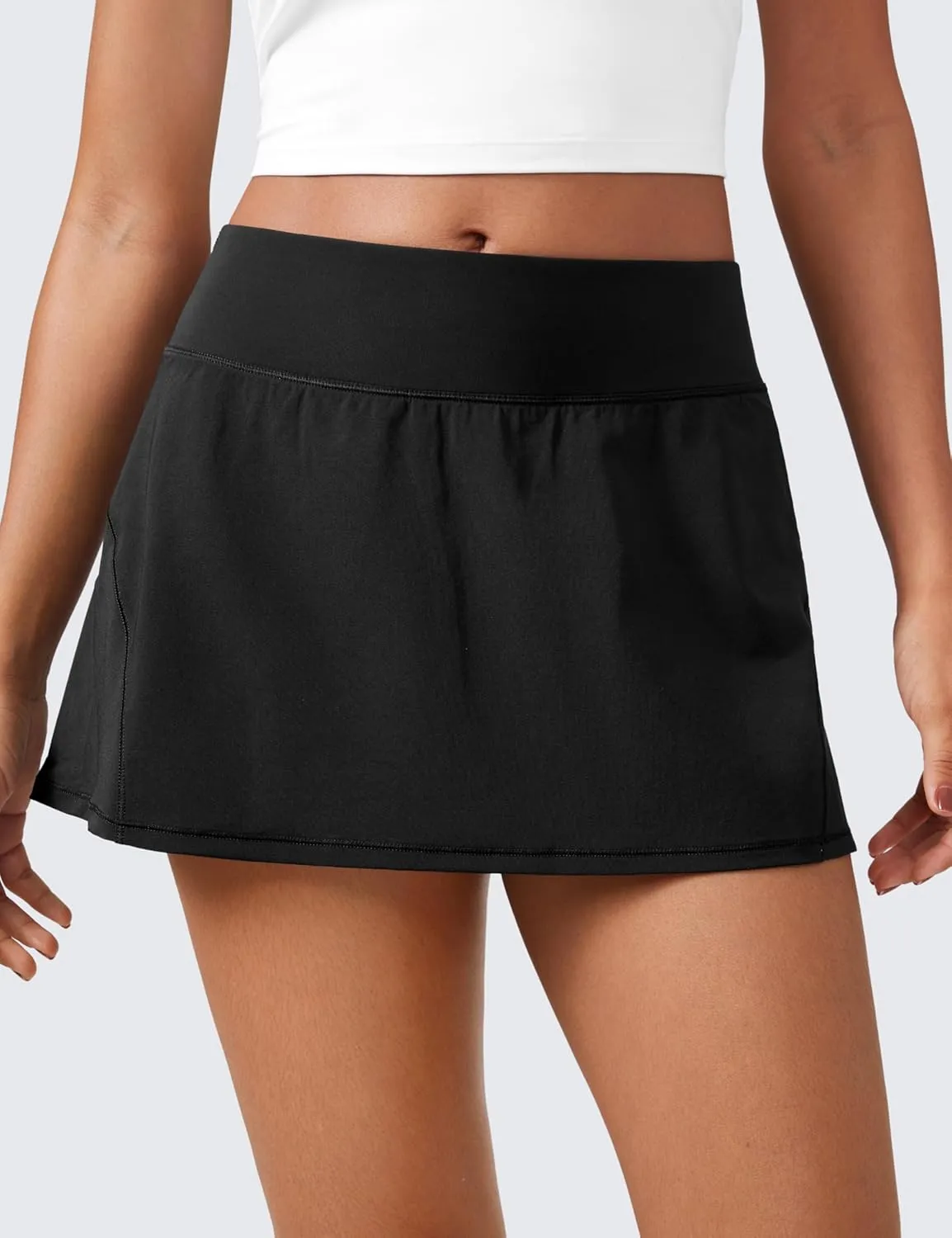 CRZ YOGA Women's Quick Dry Pleated Tennis Skirts Mid Waisted Cute Athletic Workout Running Sports Golf Skorts Volleyball
