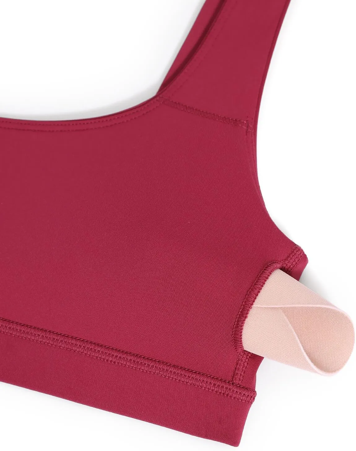 CRZ YOGA Womens Scoop Neck Bikini Tops Wide Straps U Back Bathing Suit Swimsuit Push Up Padded Sports Bra