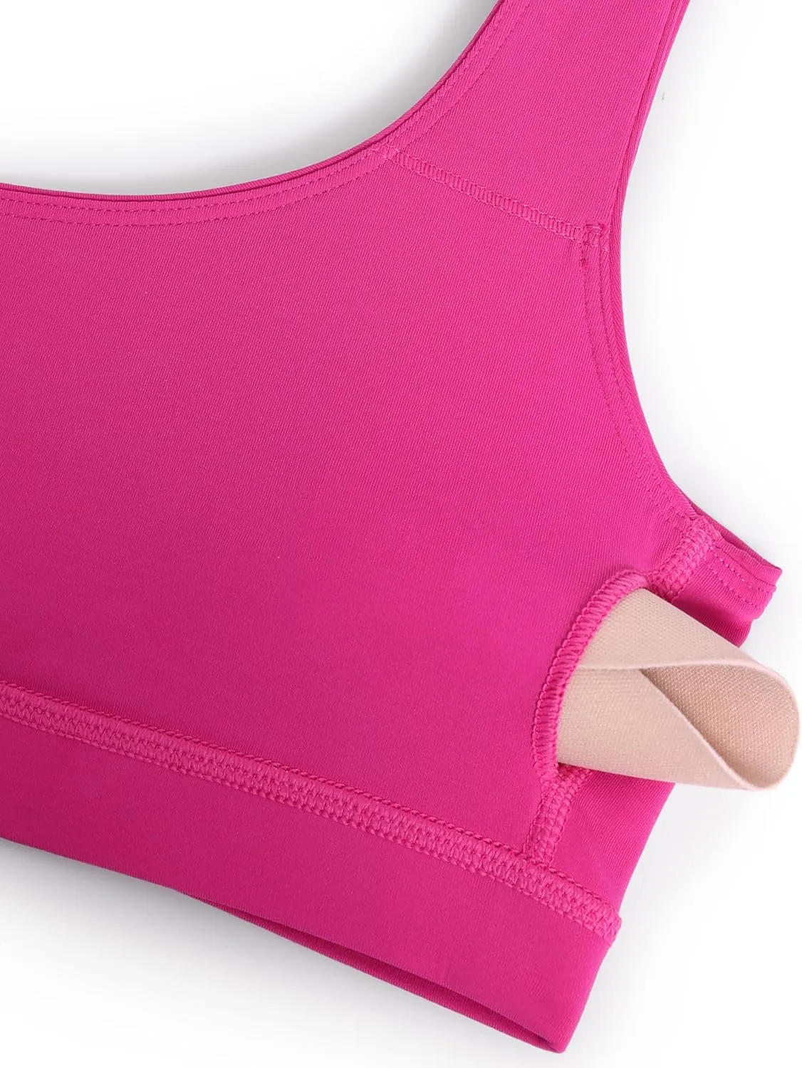CRZ YOGA Womens Scoop Neck Bikini Tops Wide Straps U Back Bathing Suit Swimsuit Push Up Padded Sports Bra