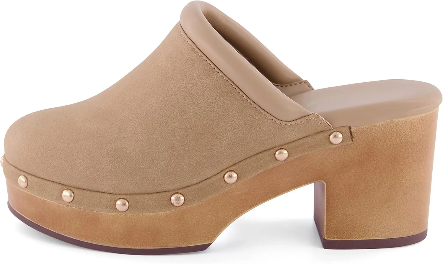 CUSHIONAIRE Women's Guest Faux Wood Clog with Memory Foam Padding, Wide Widths Available