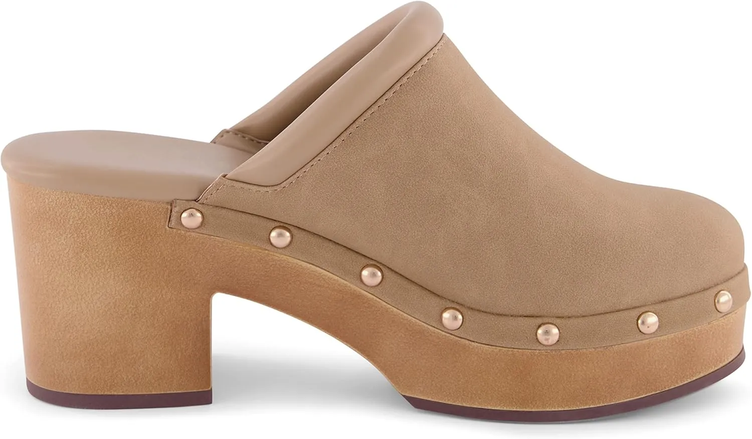 CUSHIONAIRE Women's Guest Faux Wood Clog with Memory Foam Padding, Wide Widths Available