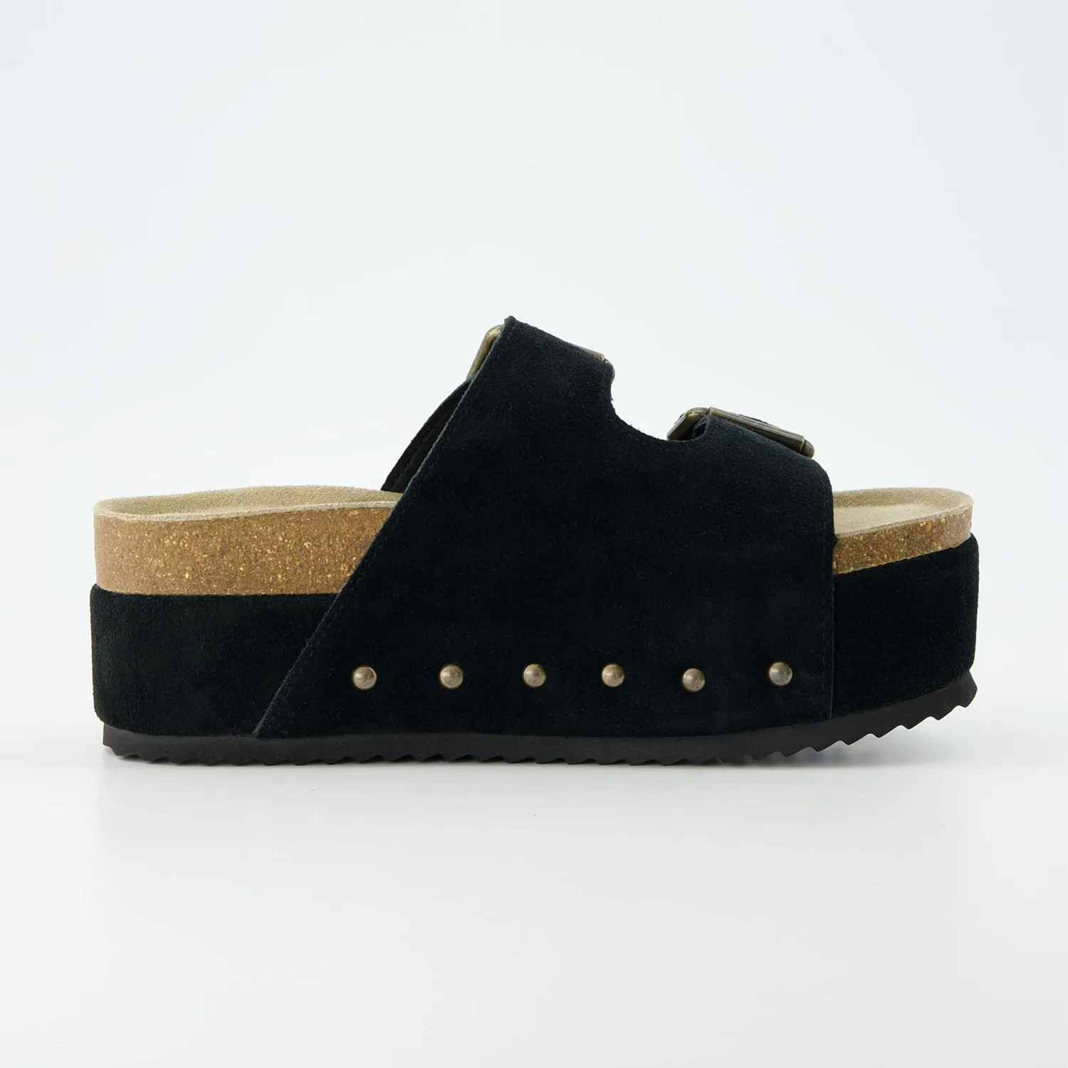 CUSHIONAIRE Women's Guru Genuine Leather footbed platform sandal with  Comfort, Wide Widths Available