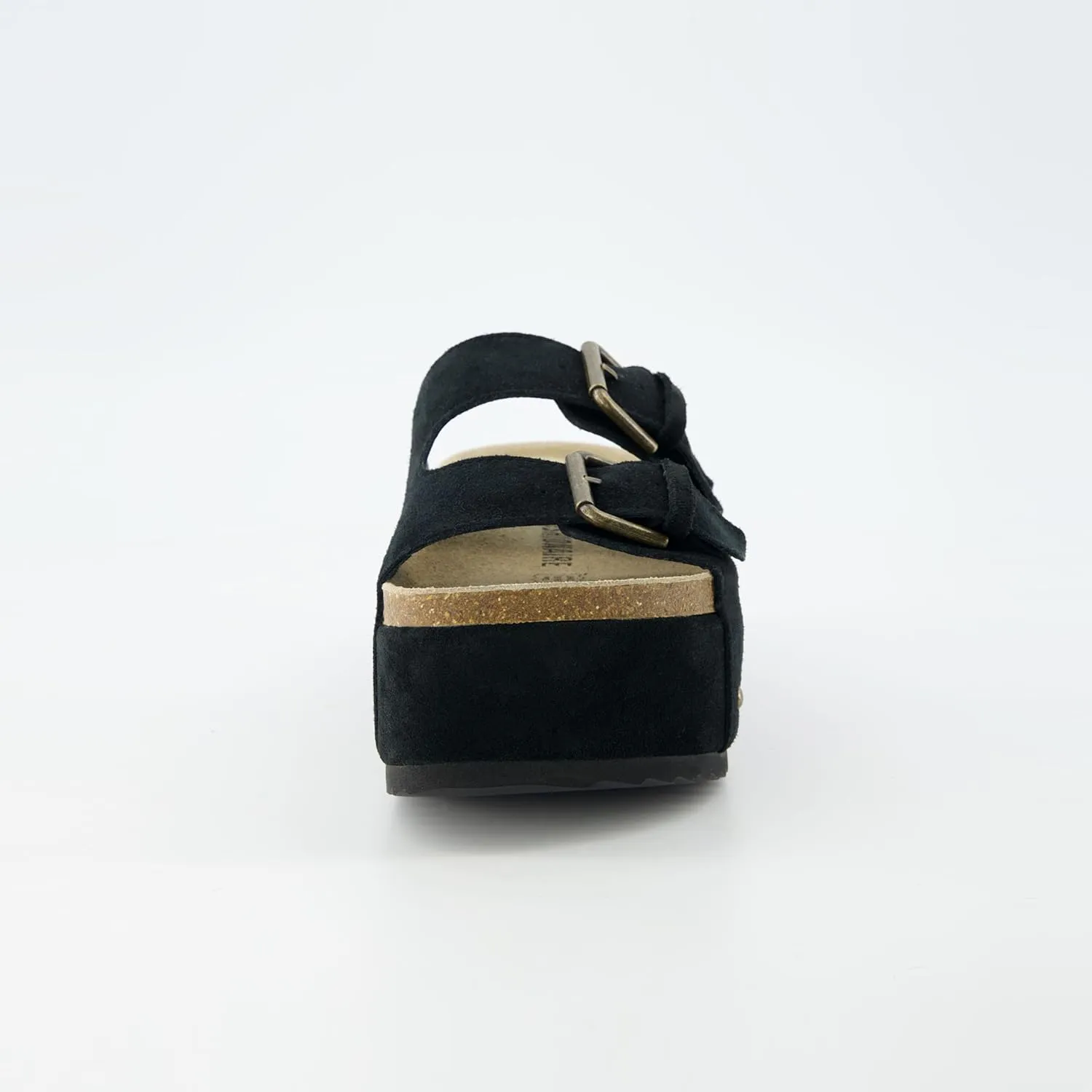 CUSHIONAIRE Women's Guru Genuine Leather footbed platform sandal with  Comfort, Wide Widths Available