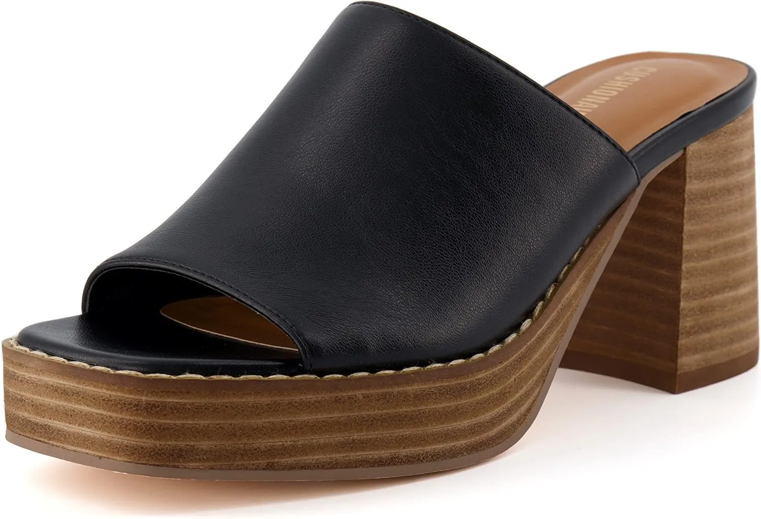 CUSHIONAIRE Women's Keeper soft one band Heel Sandal  Memory Foam, Wide Widths Available
