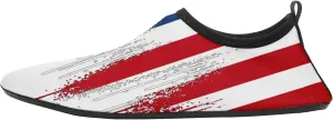 Customizable USA Flag Quick-Dry Water Shoes Stretch Fabric Slip-On Barefoot Beach Shoes Aqua Yoga Socks for Swim Surf