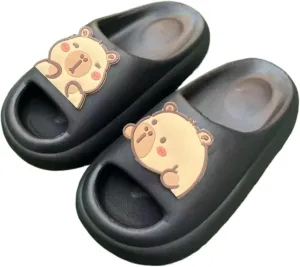 cute slippers summer shoes for women cartoon bath slides thick sole non slip quick dry
