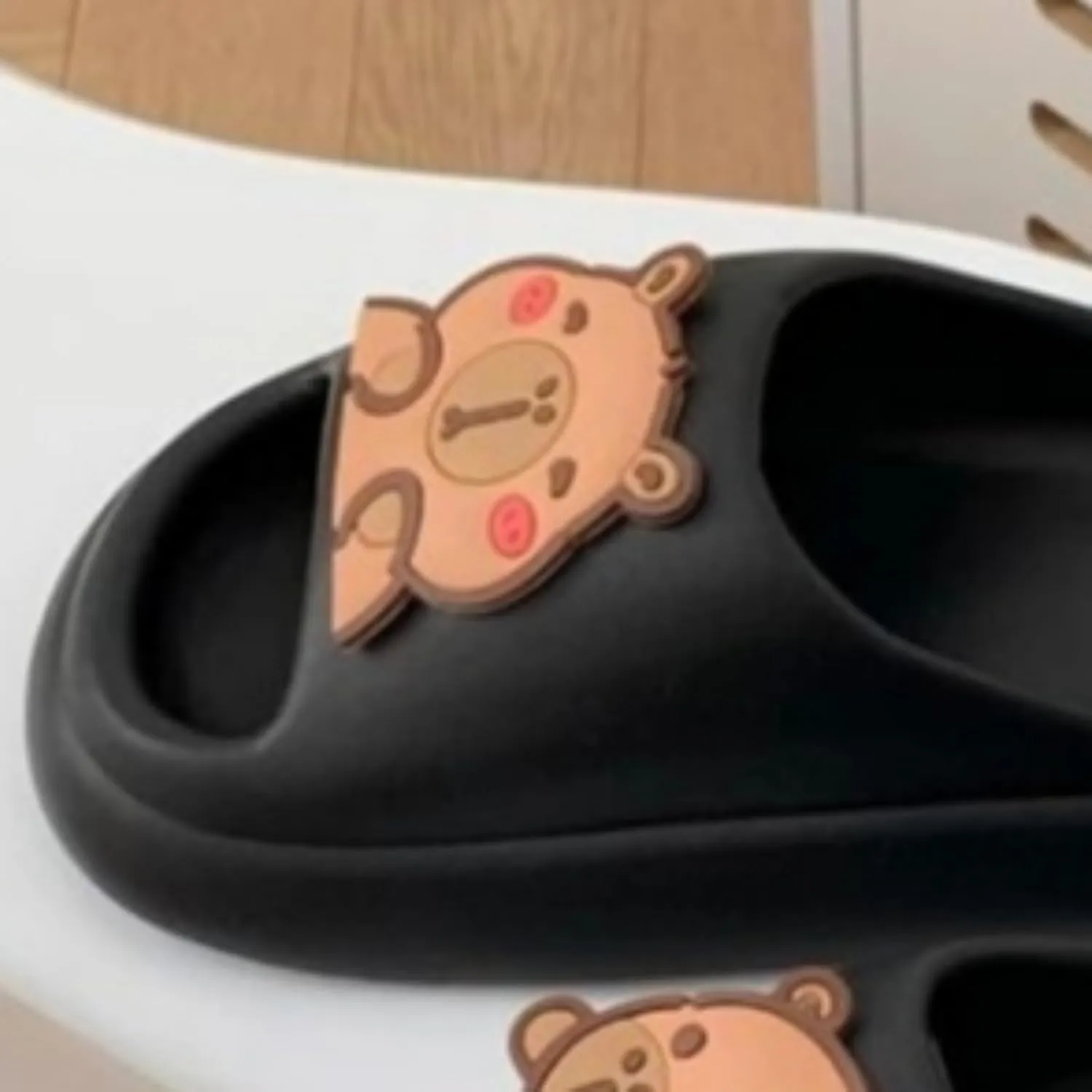 cute slippers summer shoes for women cartoon bath slides thick sole non slip quick dry